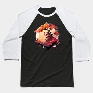 Sunset gazing japanese garden anime cat Baseball T-Shirt